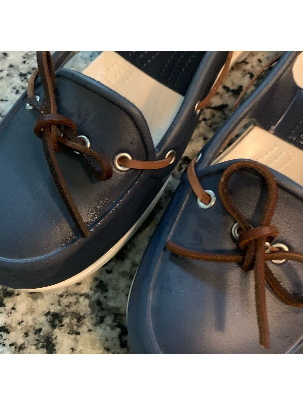 CROCS Navy and Brown Women's Loafers - Picture 5 of 6